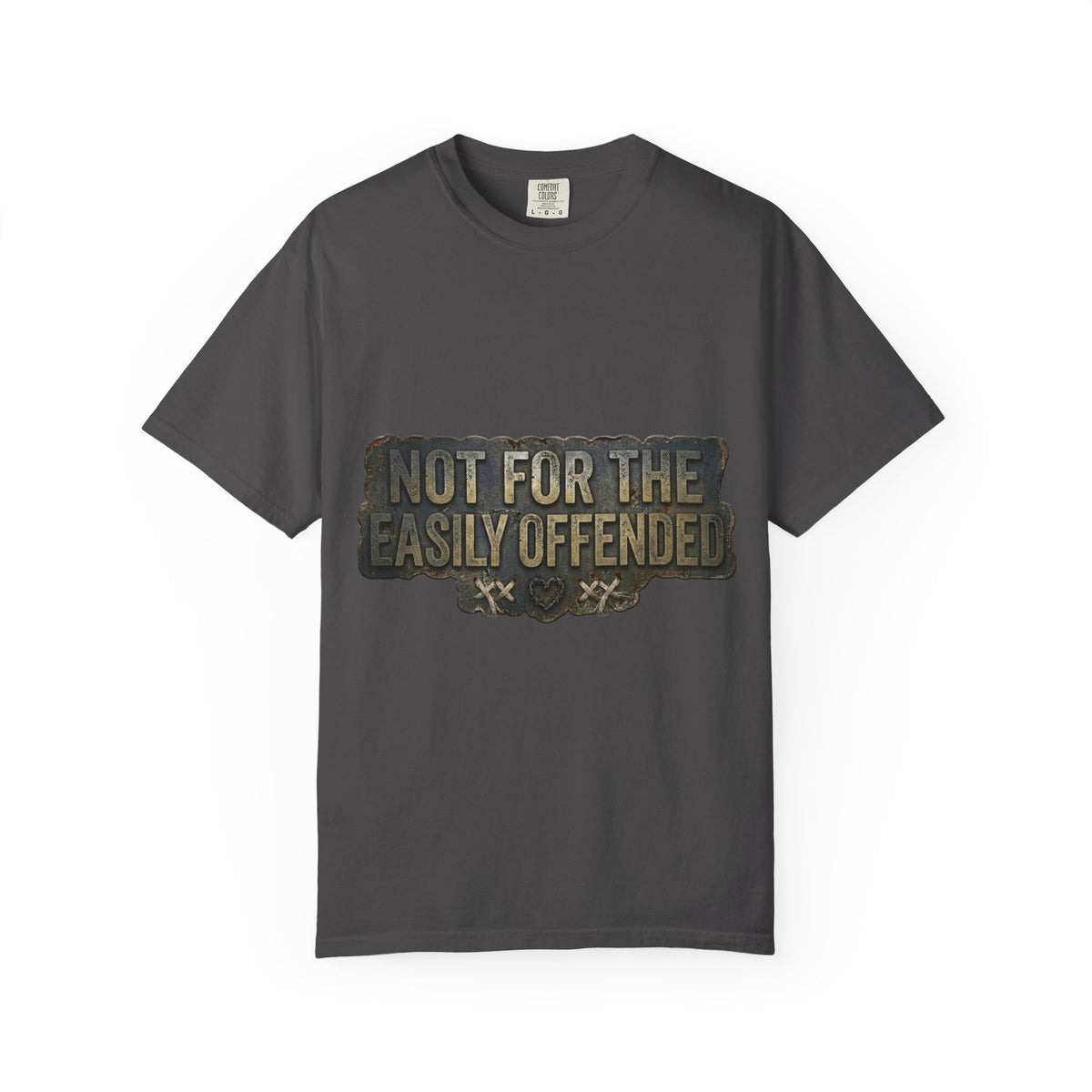 Color: Graphite | Fair Warning Label | Garment-Dyed Tee — AttitudeShirts