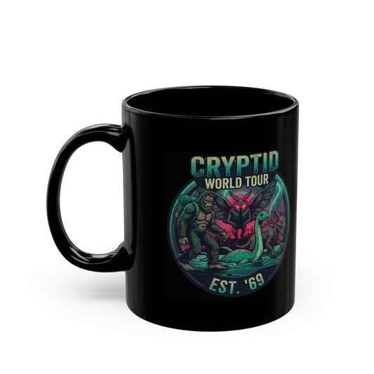 "Puzizia (Global-Cryptid Mashup) Cryptid World Tour" Black Ceramic Mug — Graphic
