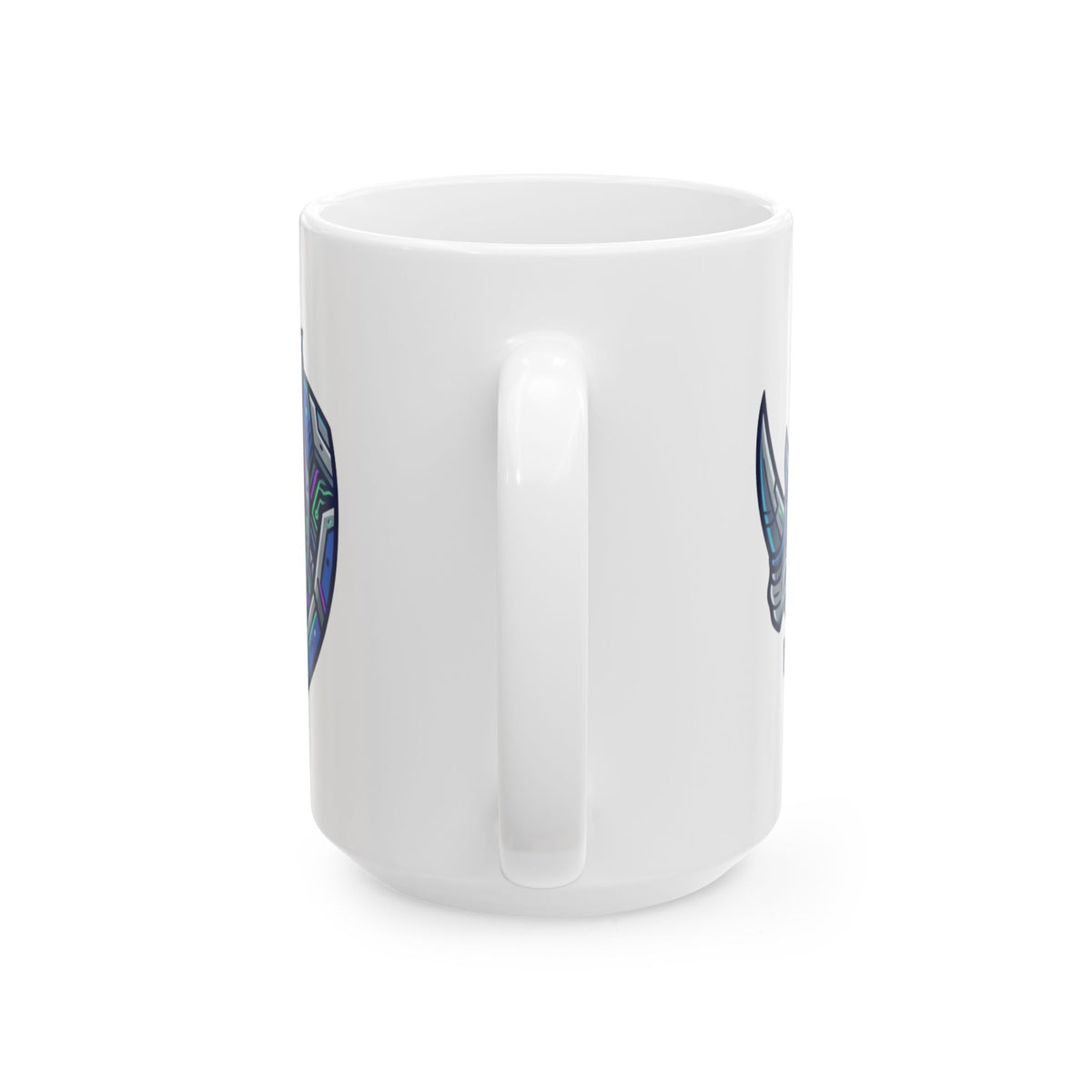 "Cyber Rhino" White Ceramic Mug — Graphic