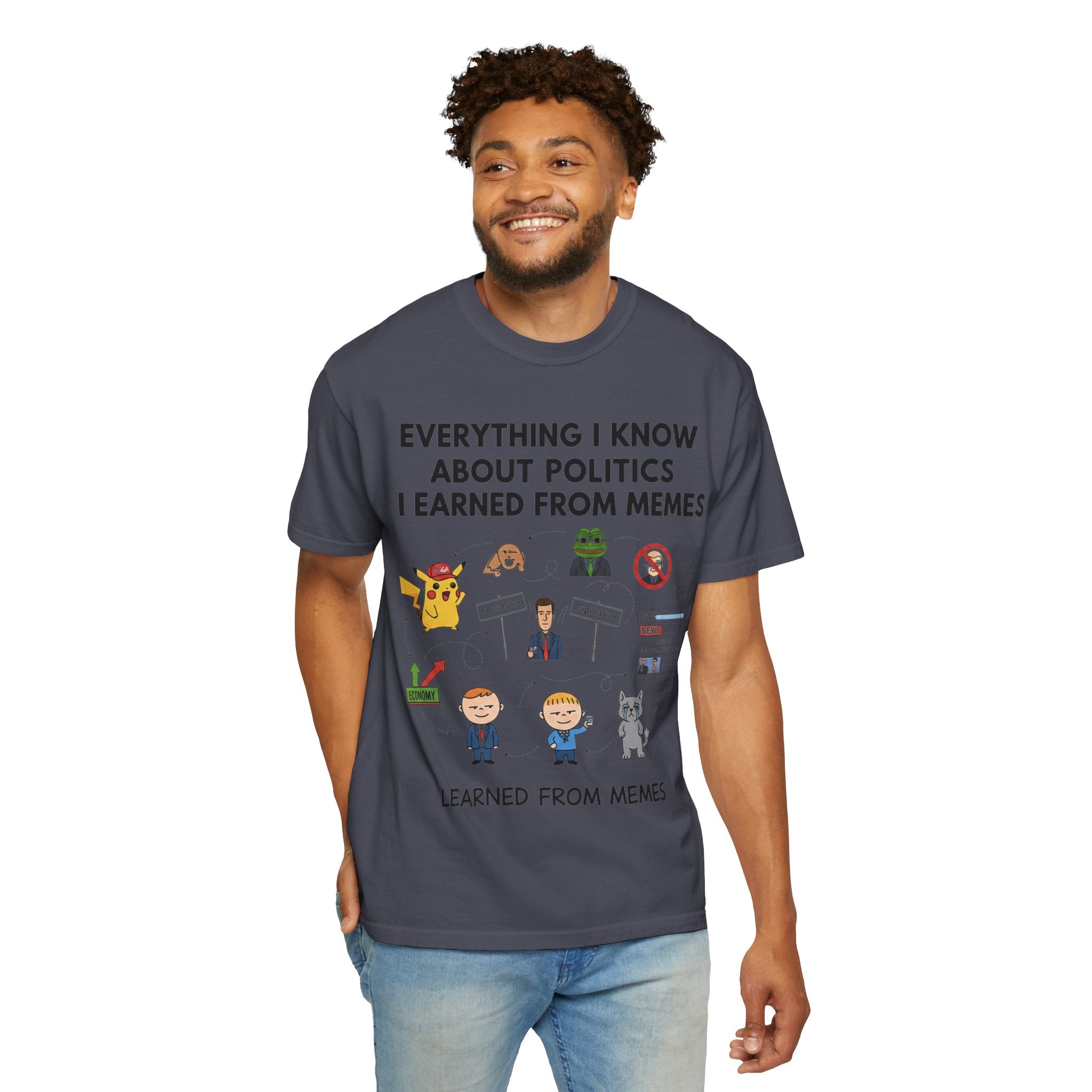 "Advanced Degrees in Memes" Unisex Garment-Dyed T-shirt