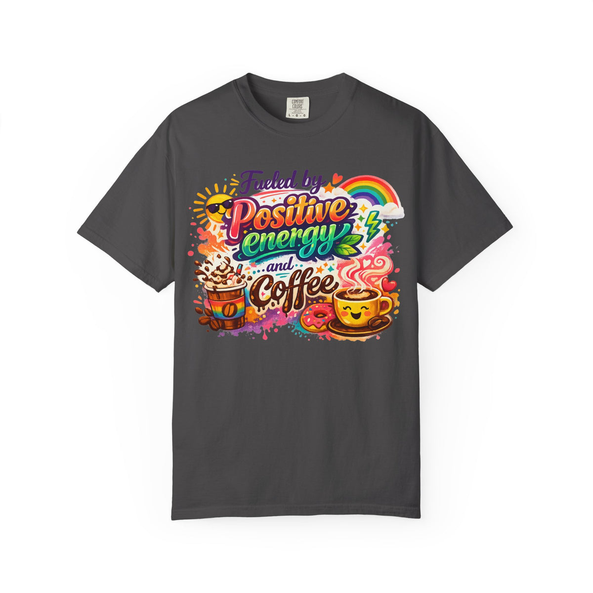 Color: Graphite | The Caffeine-Induced Optimist Unisex Garment-Dyed T-shirt