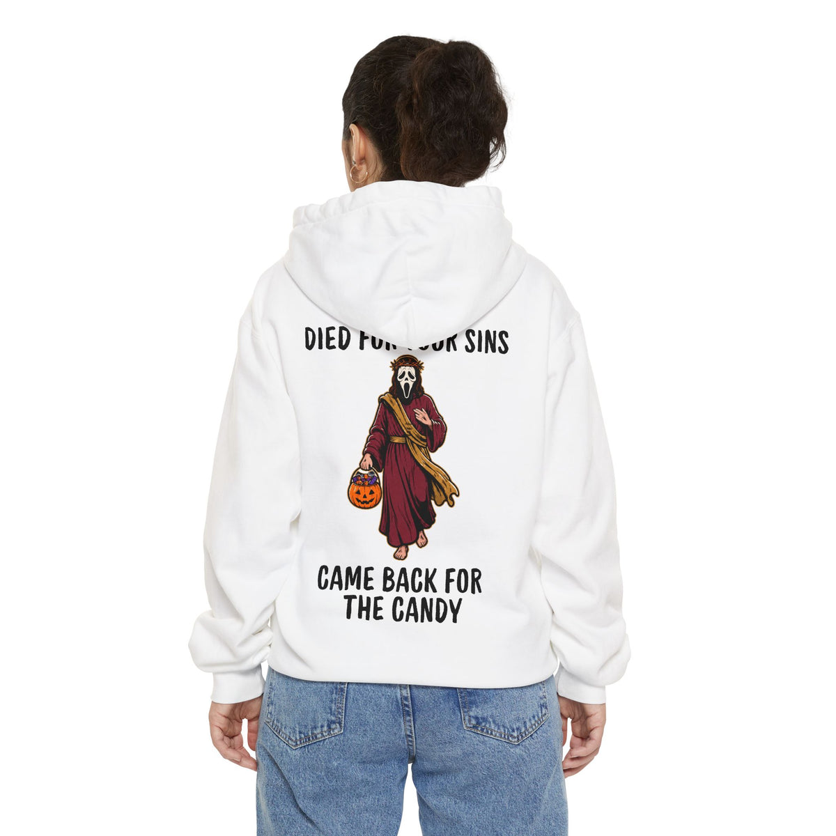 Color: White | Died for Your Sins, Came Back for the Candy Garment-Dyed Hoodie