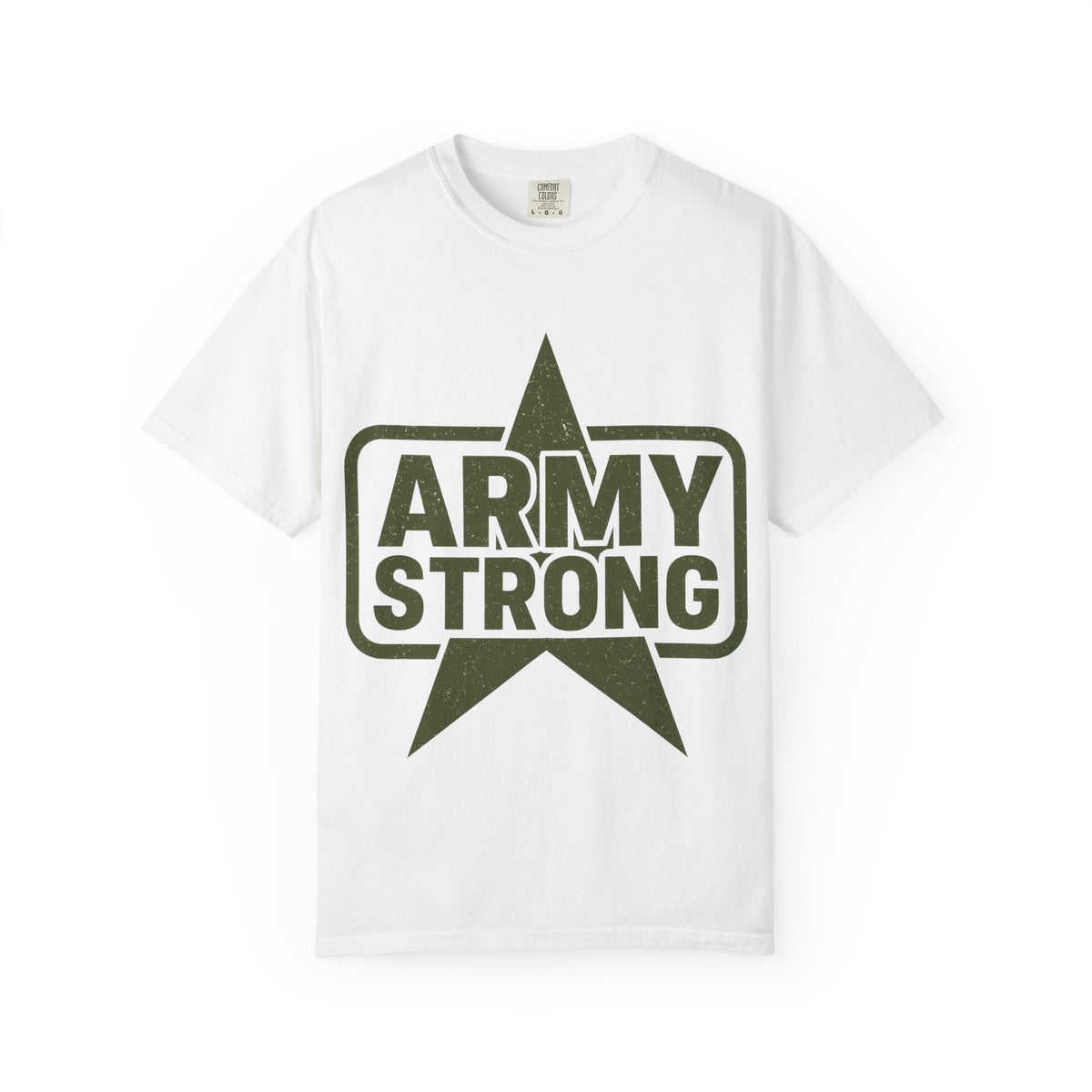 Color: White | Army Strong Unisex Garment-Dyed T-shirt