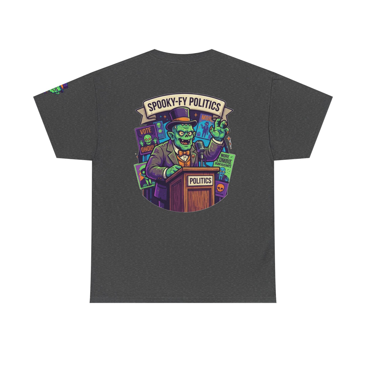 Color: Dark Heather | Spooky-Fy Politics Premium Graphic Tee