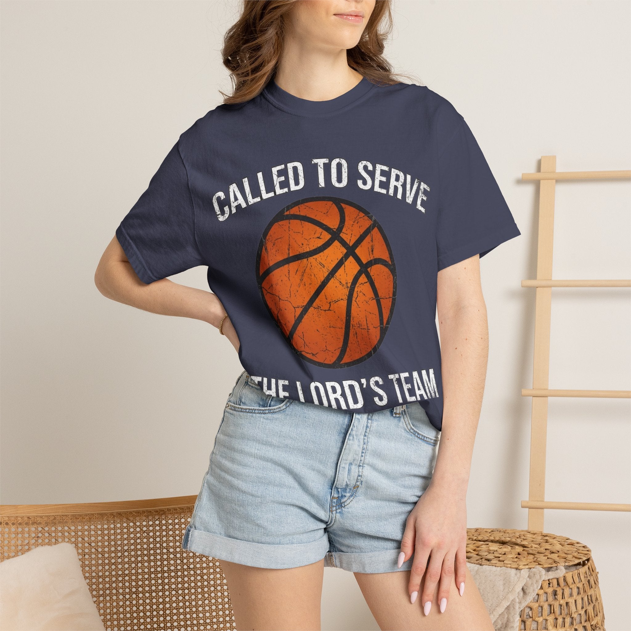 Called To Serve The Lord's Team Christian Basketball T-Shirt - Distressed Religious Sports Tee for Men and Women