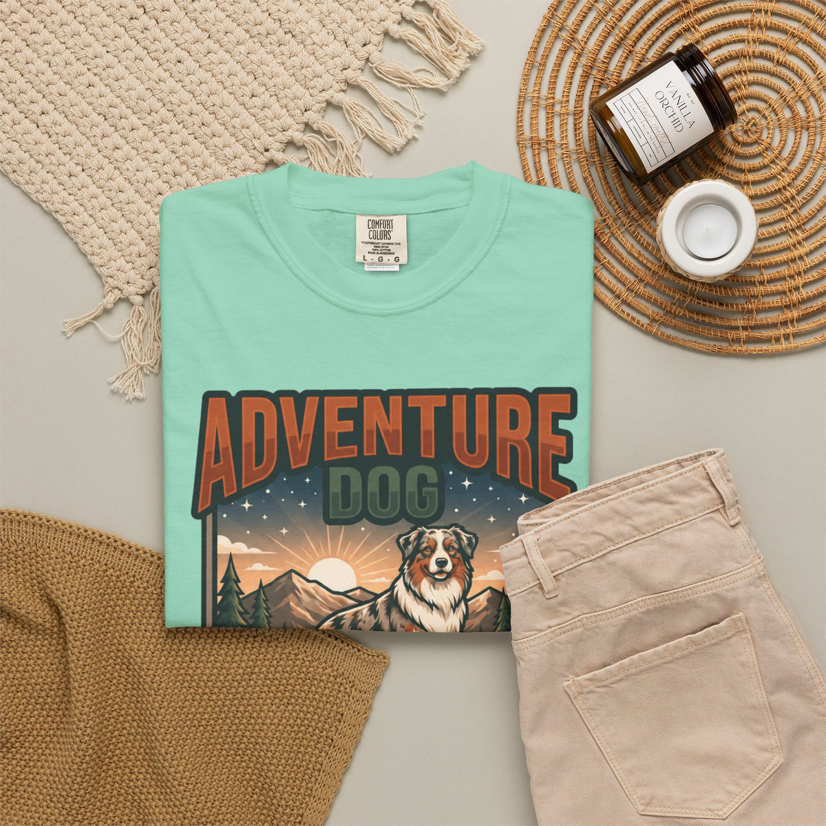 "Adventure Dog" Unisex Garment-Dyed Tee