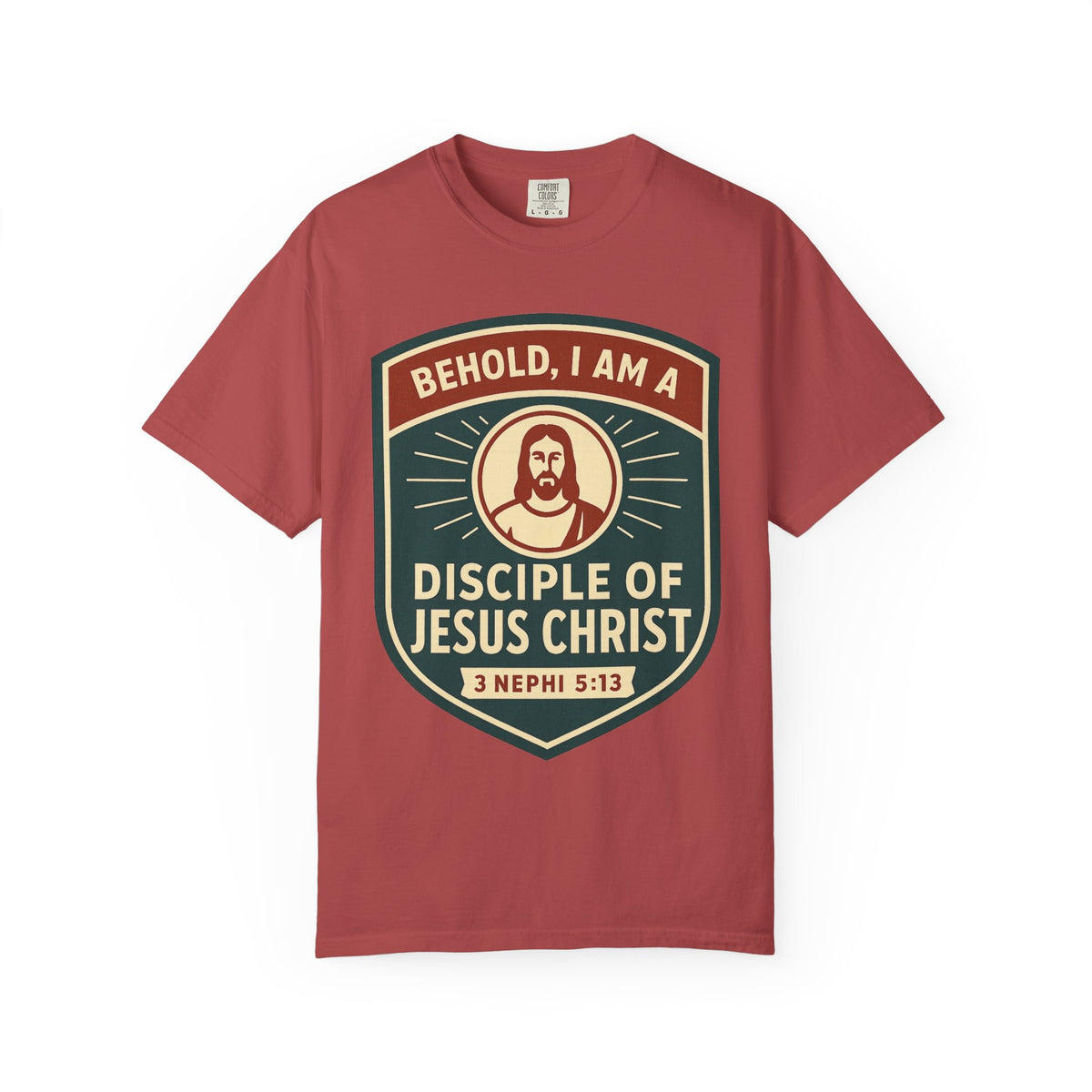 Color: Crimson | Behold, I am a Disciple of Jesus Christ Unisex Garment-Dyed T-shirt
