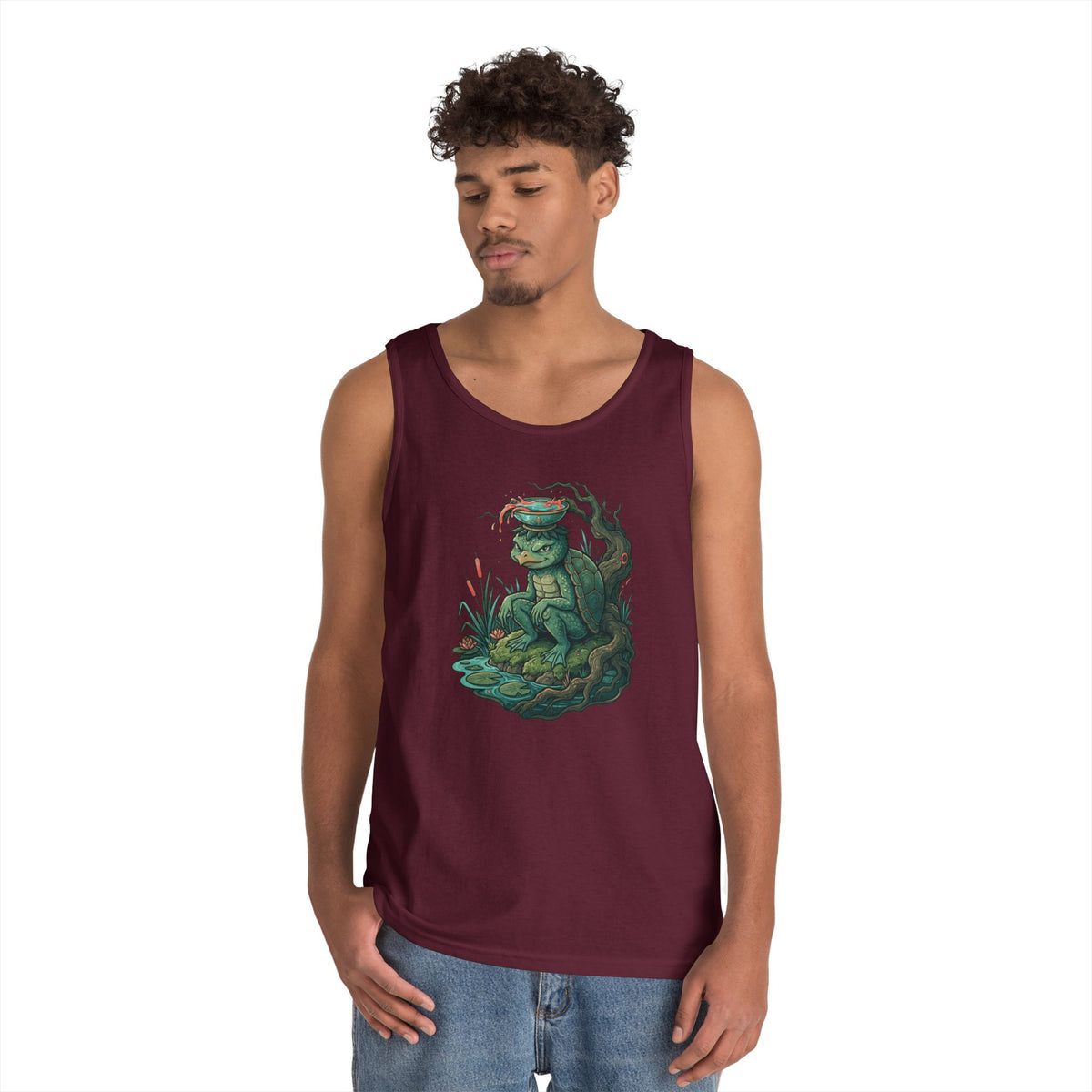 Color: Maroon | Kappa (Japanese Folklore) Tank Top