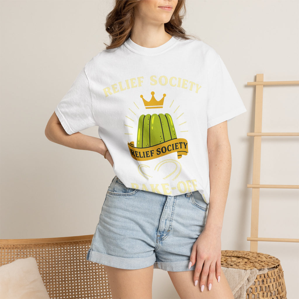 "Relief Society Bake-Off Champion" Unisex Garment-Dyed T-shirt