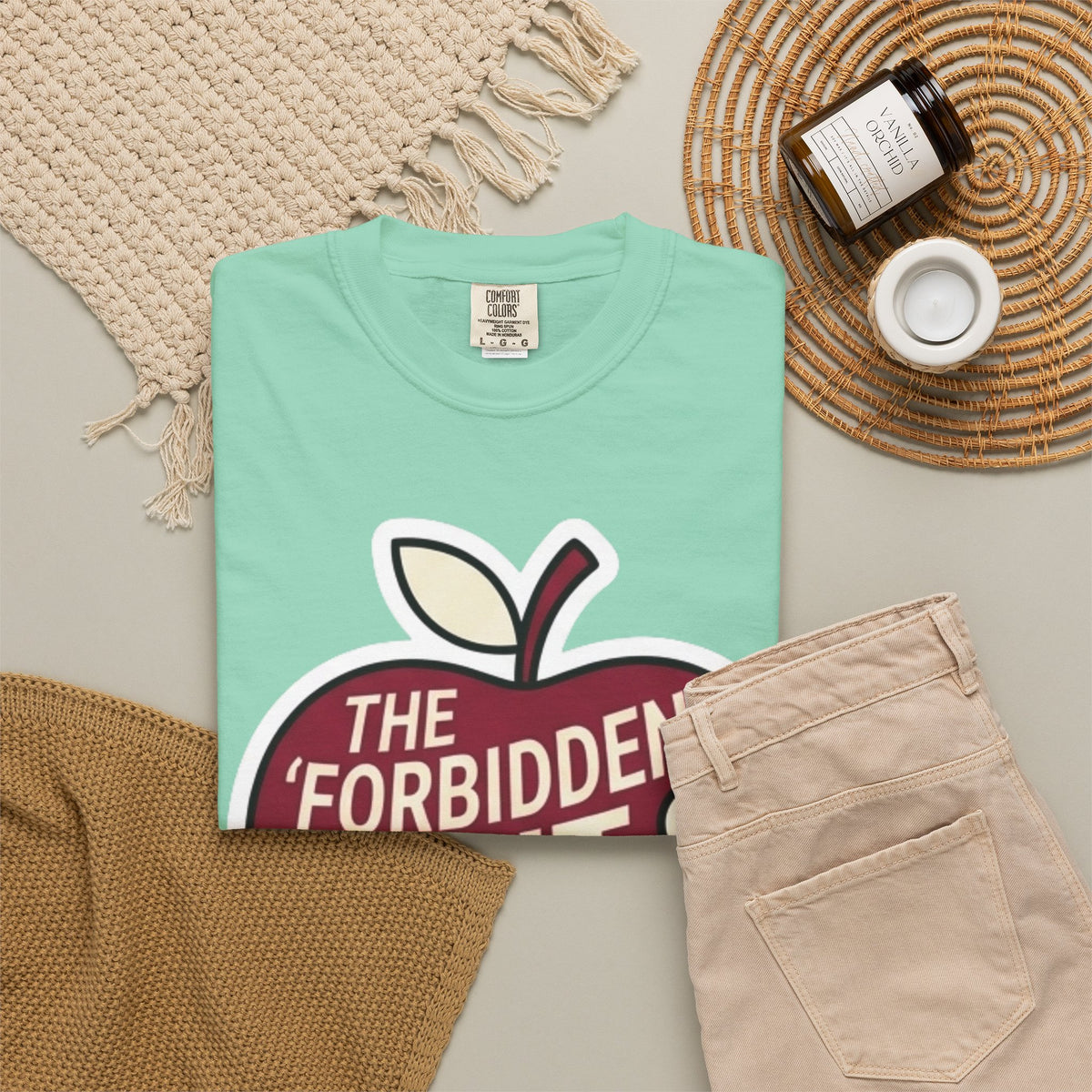 "Good Book Series Forbidden Fruit Tasted Better" Unisex Garment-Dyed Tee