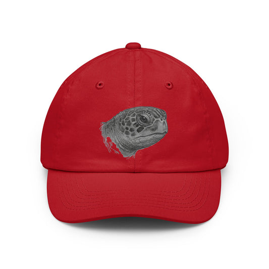 Color: Red | Pencil Sketch Art Sea Turtle Dad Hat — Graphic