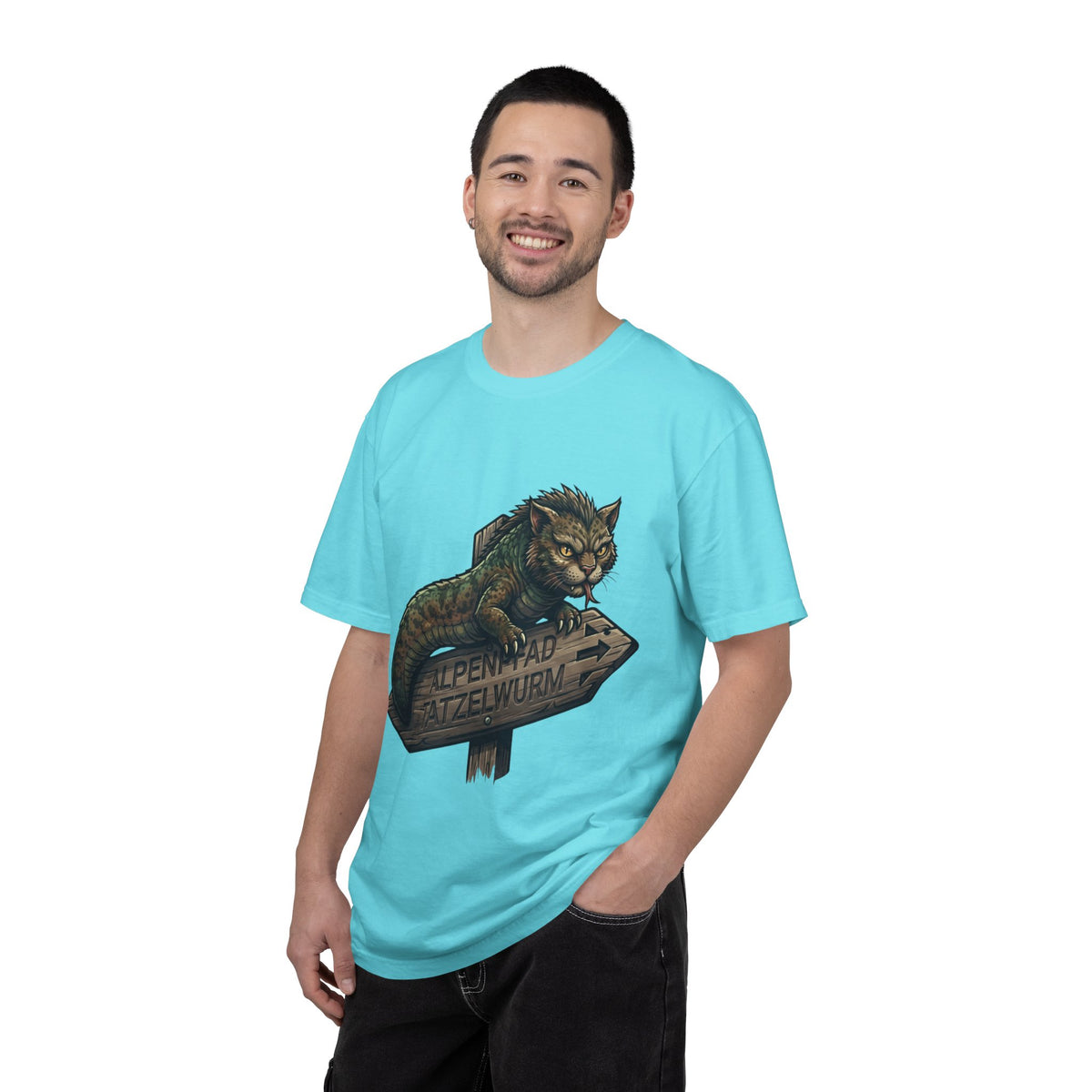 Color: Lagoon Blue | Tatzelwurm (Alpine Europe) Unisex Garment-Dyed Tee