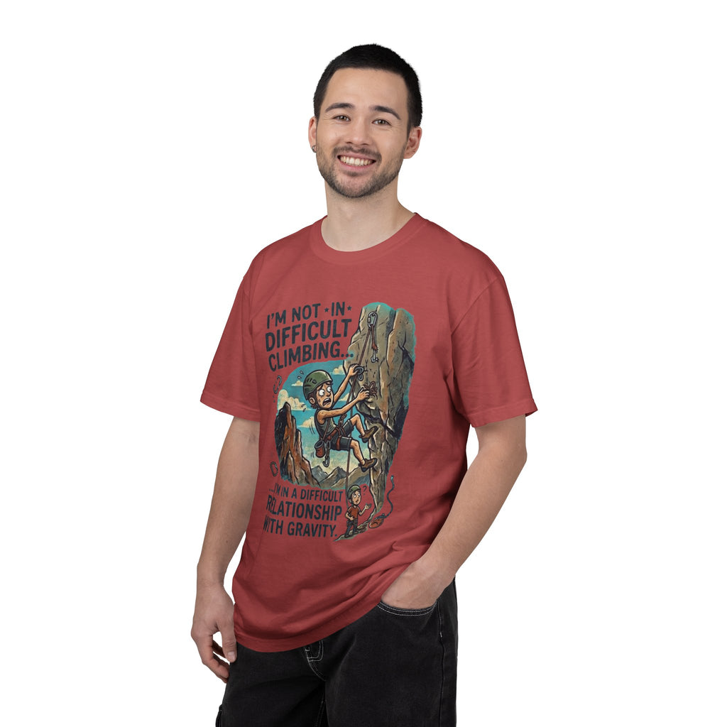 "Difficult Climbing" Unisex Garment-Dyed Tee