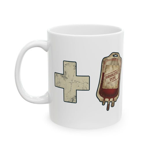 "Blood Type" White Ceramic Mug — Graphic