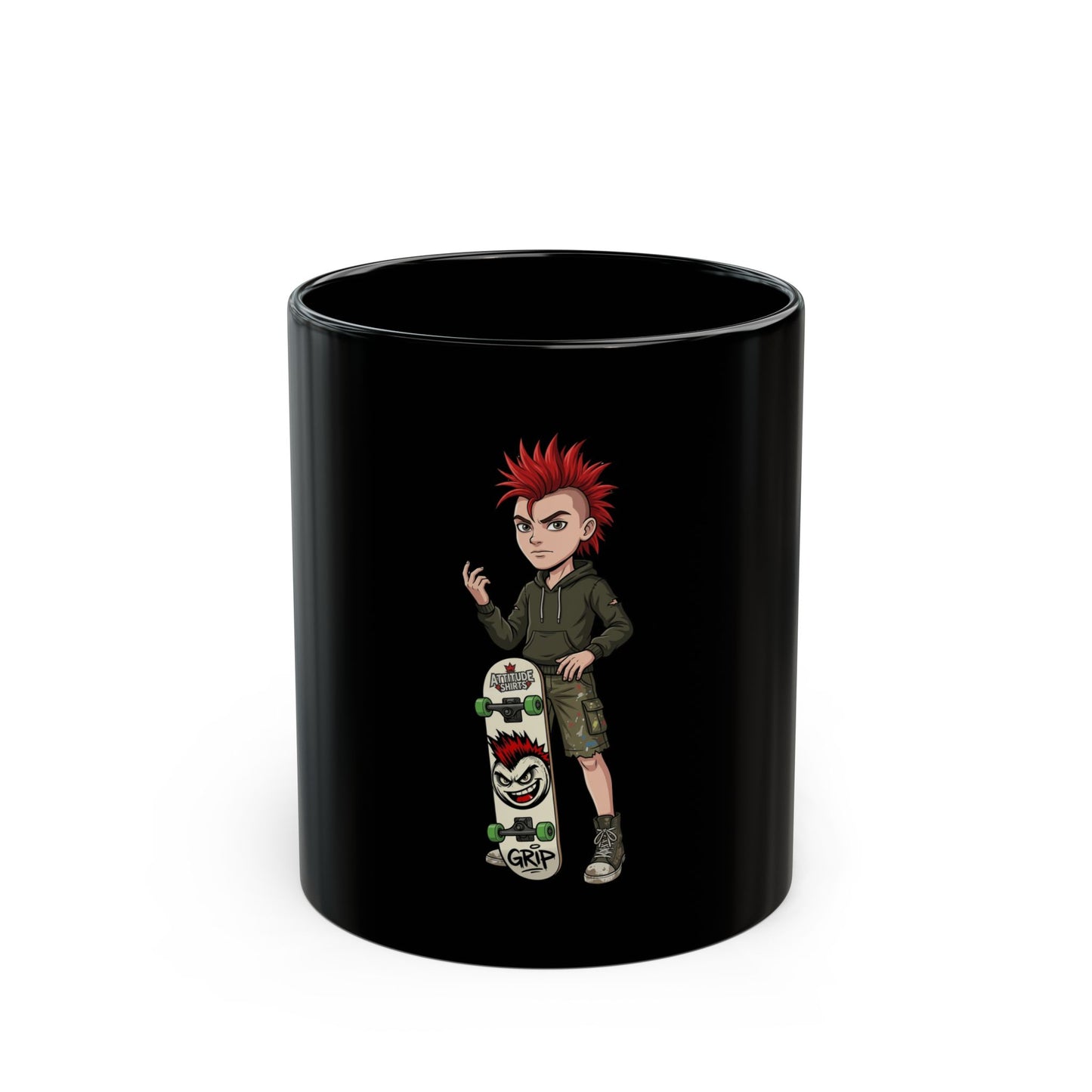 "Skater" Black Ceramic Mug