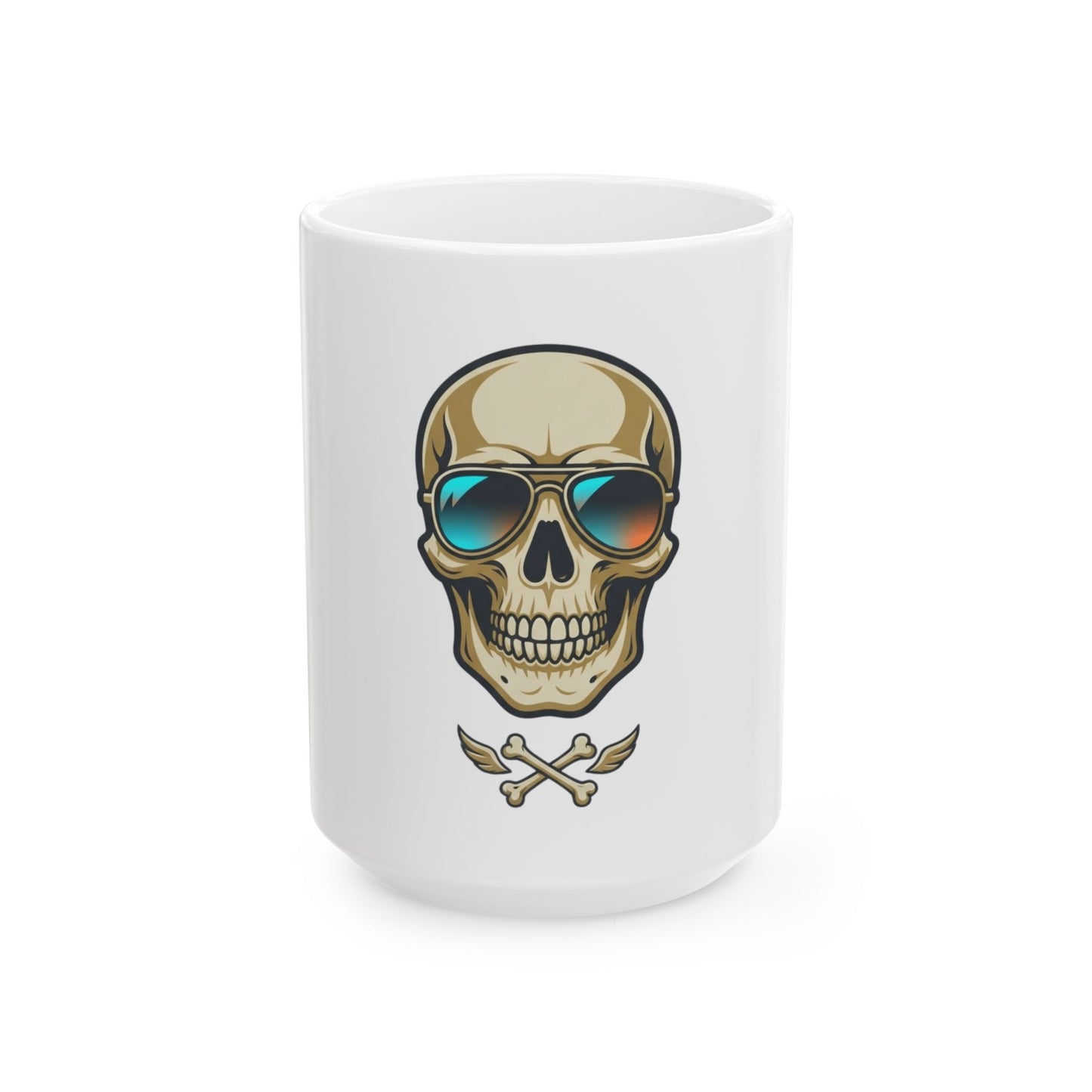 "Bad to the Bone Marrow" White Ceramic Mug — Graphic