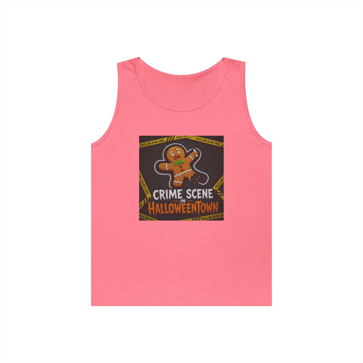 Color: Safety Pink | Crime Scene in Halloweentown Tank Top