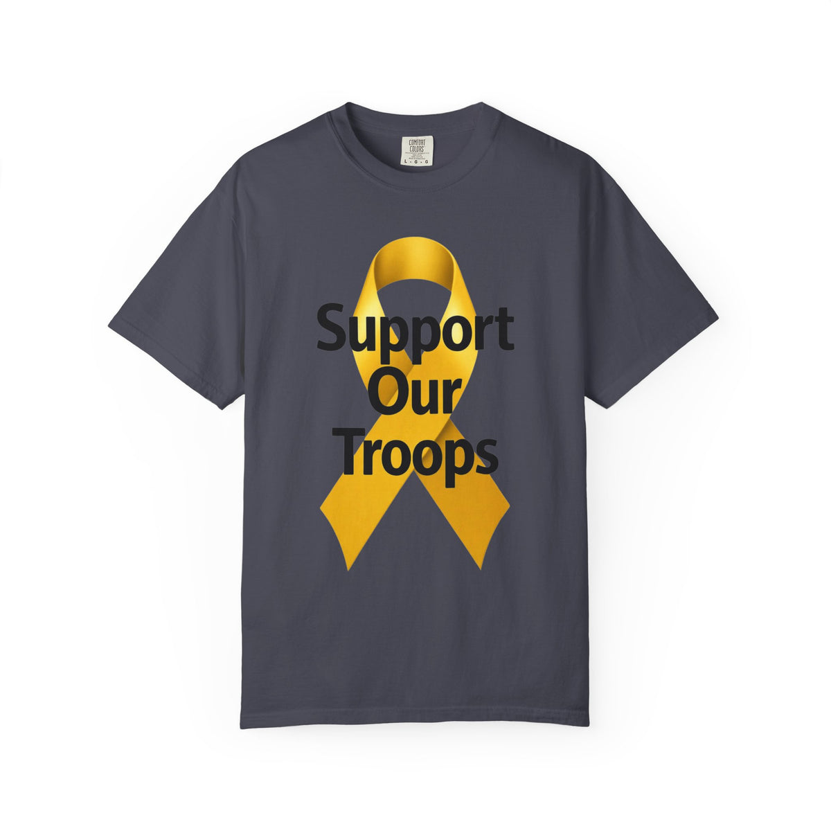 Color: Navy | Support Our Troops Unisex Garment-Dyed T-shirt