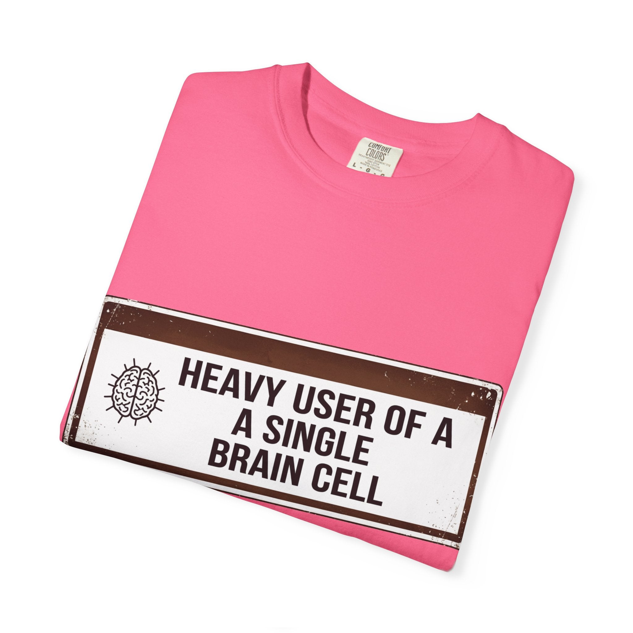 “Heavy User of a Single Brain Cell” Unisex Garment-Dyed T-shirt
