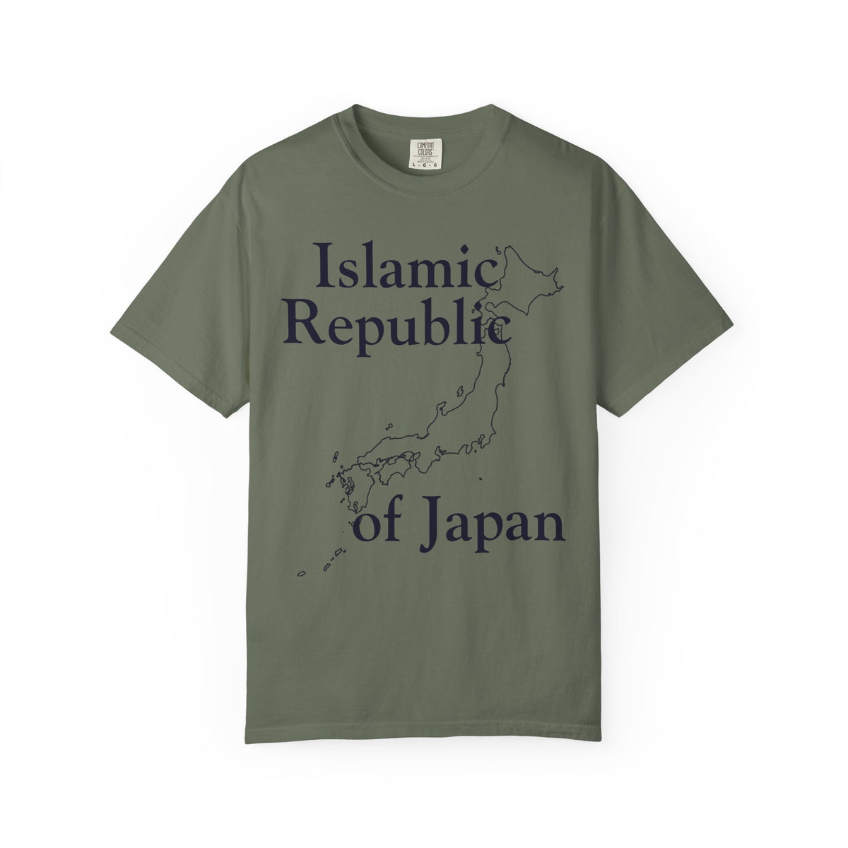 Color: Moss | Islamic Republic of Japan Unisex Garment-Dyed Tee