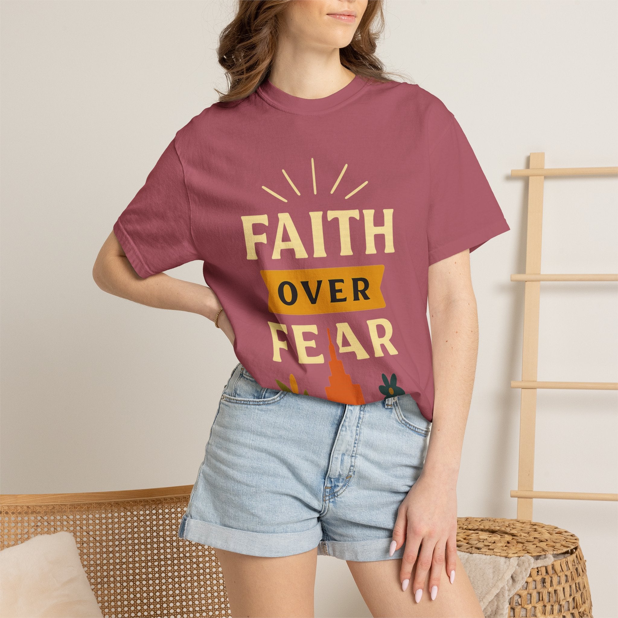 "Faith Over Fear" Unisex Garment-Dyed T-shirt