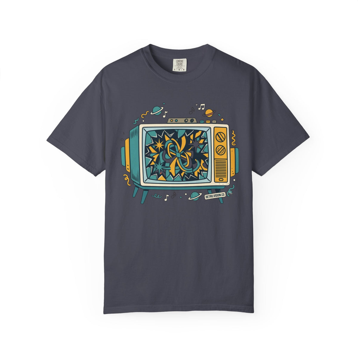 Color: Navy | Retro Vision Unisex Garment-Dyed Tee