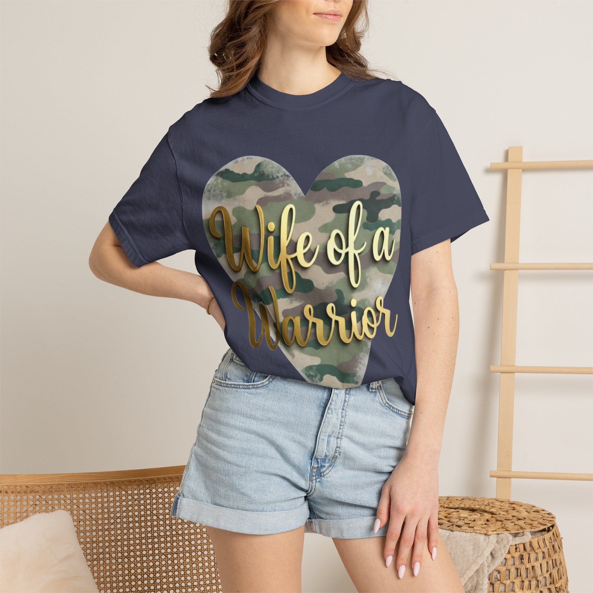 "Wife of a Warrior" Unisex Garment-Dyed T-shirt