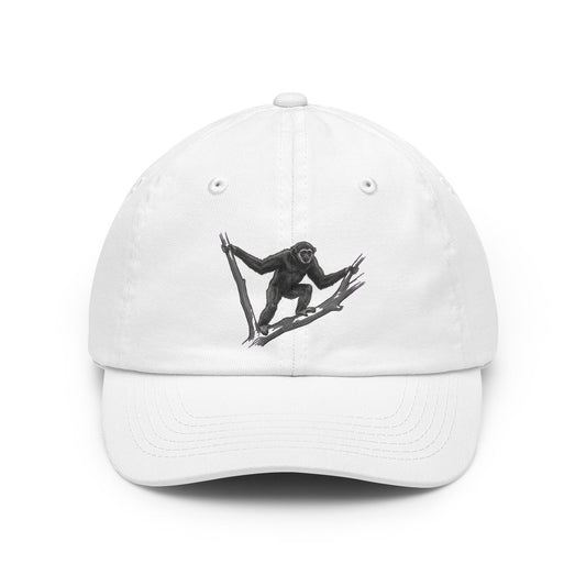 Color: White | Pencil Sketch Art Gibbon Dad Hat