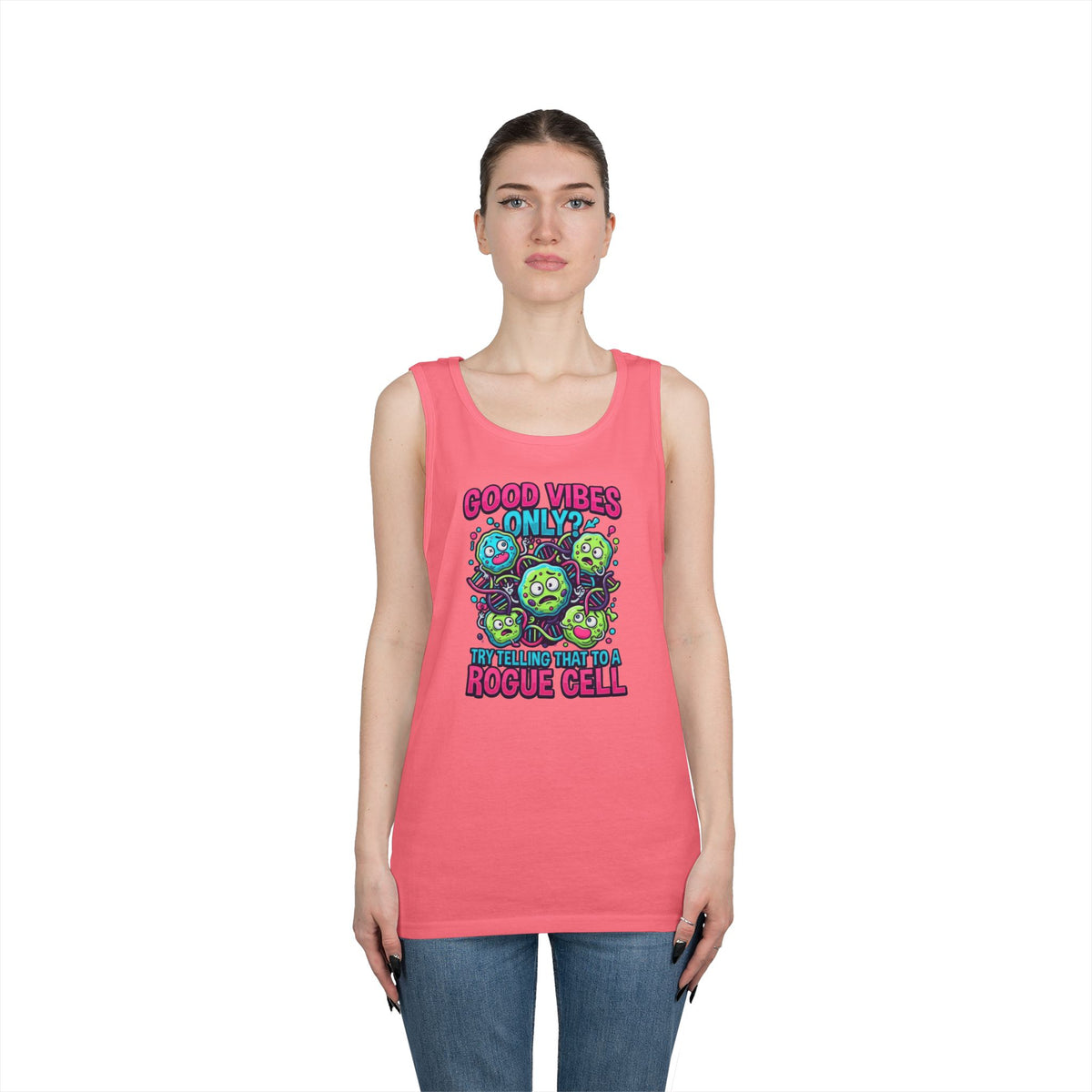 Color: Safety Pink | Good Vibes Only Tank Top