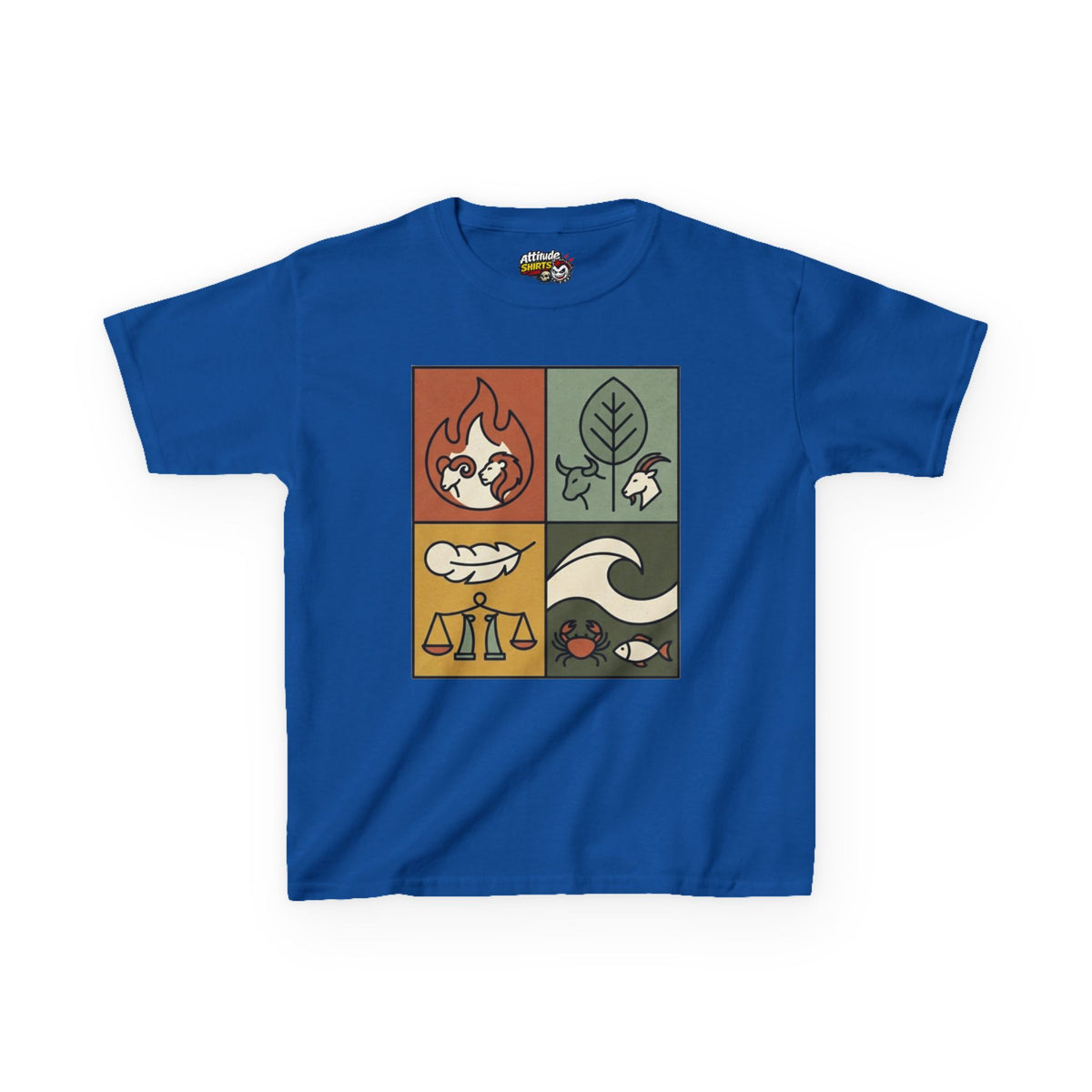 "Four Elements- Fire, Earth, Air, Water" Kids Tee