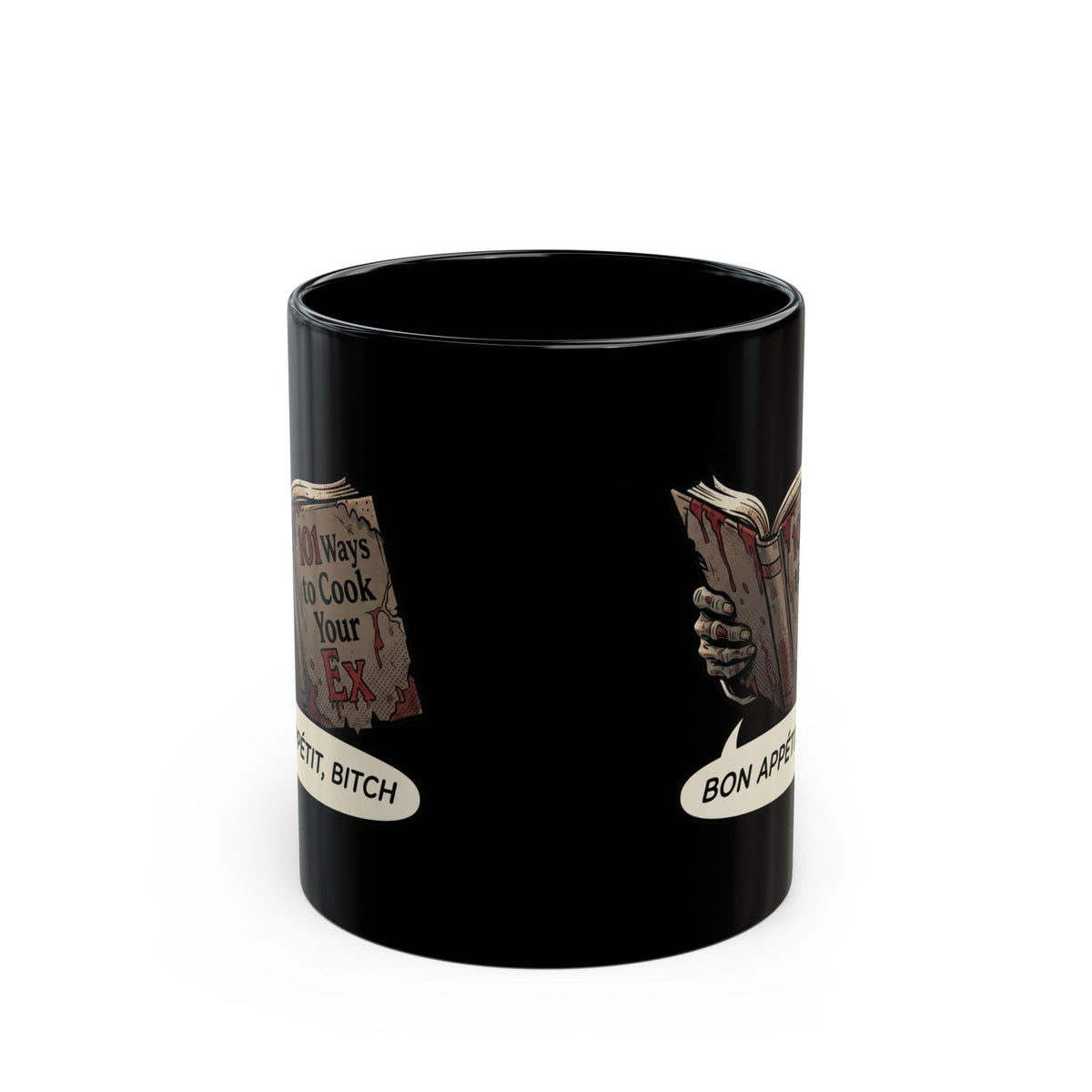 "Bon Appetit Bitch" Black Ceramic Mug — Graphic