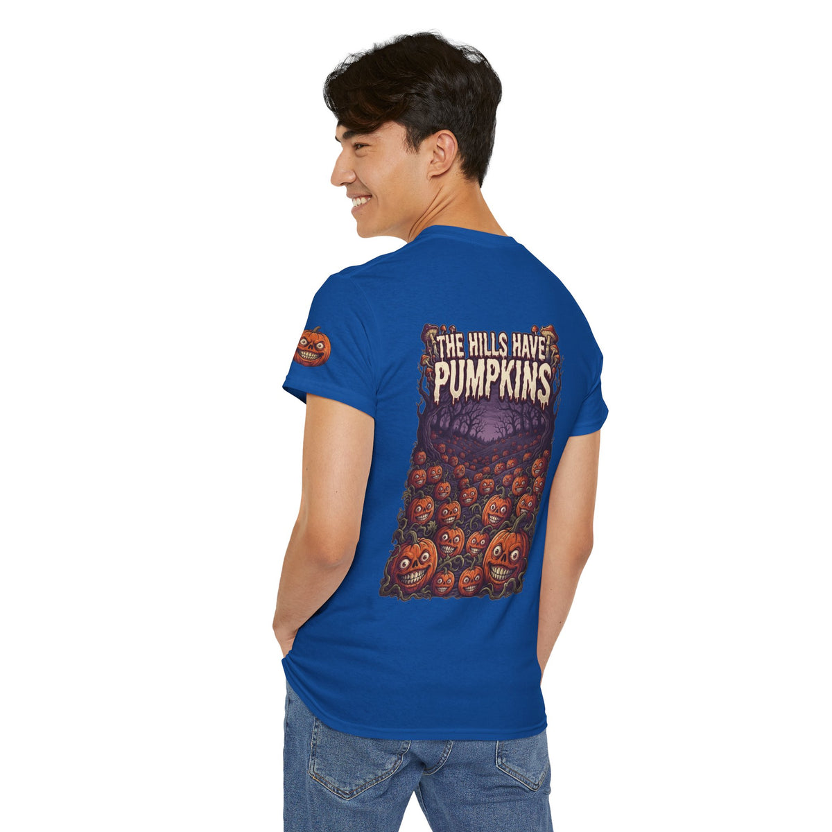 Color: Royal | The Hills Have Pumpkins Premium Graphic Tee