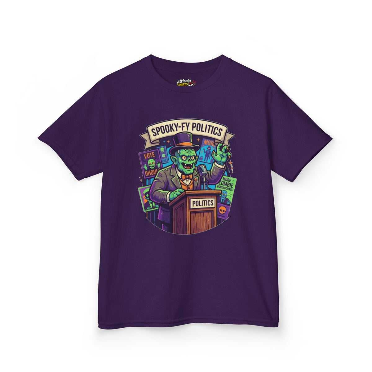 Color: Purple | Spooky-Fy Politics Kids Tee