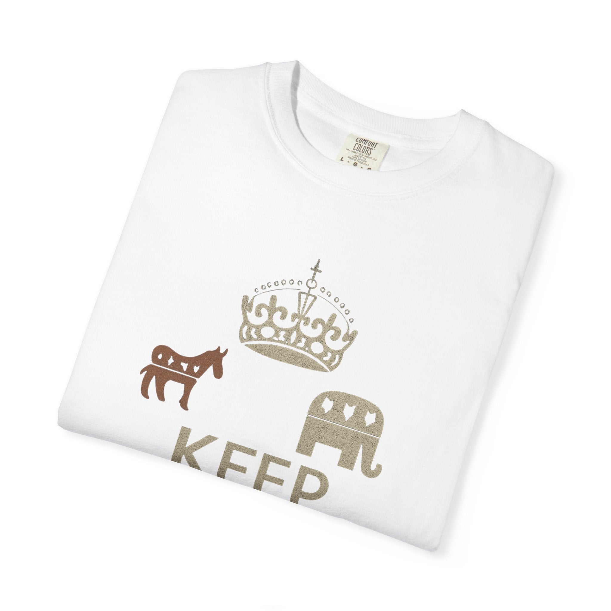""KEEP CALM AND BLAME THE OTHER PARTY" Unisex Garment-Dyed T-shirt