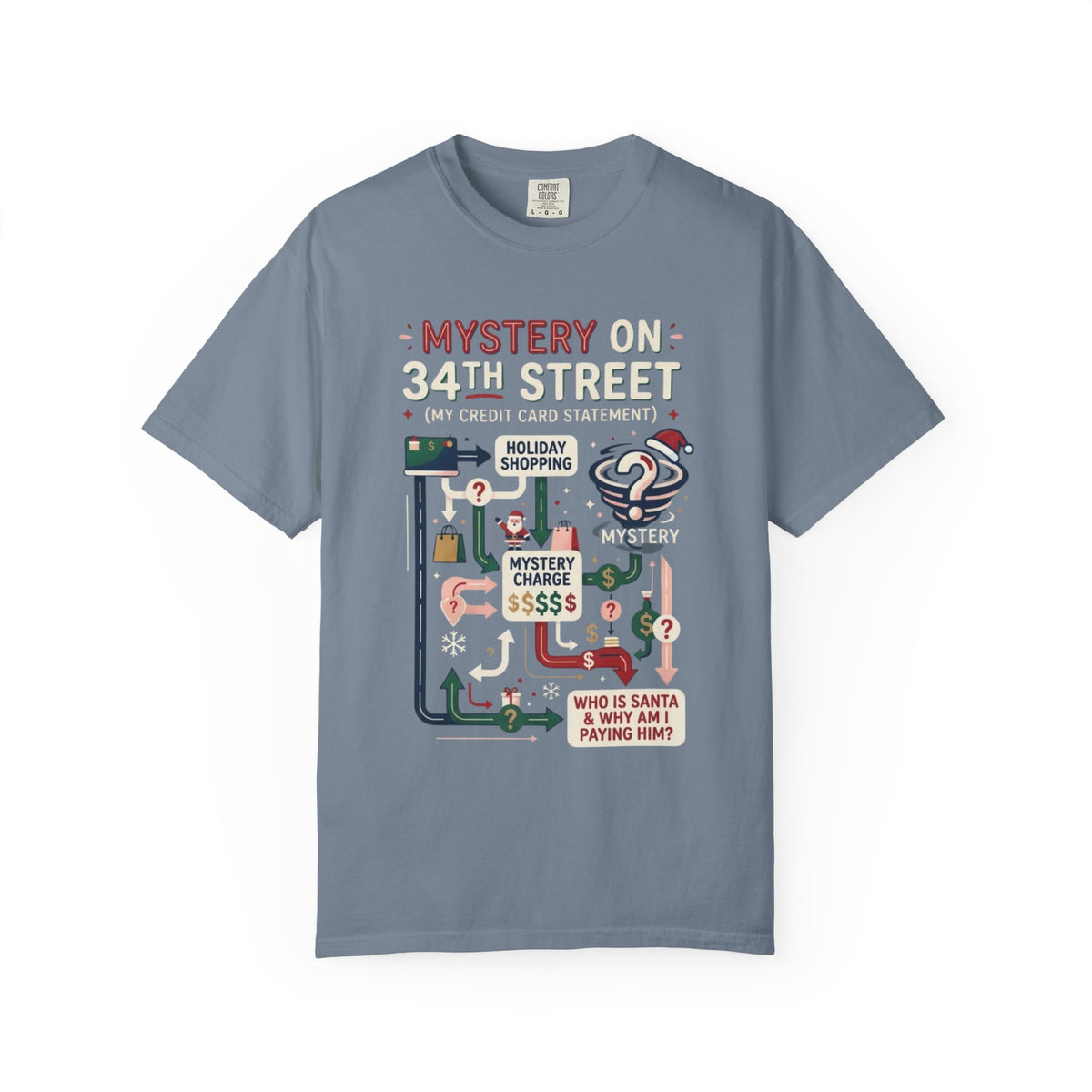 "Mystery On 34th Street" Unisex Garment-Dyed Tee
