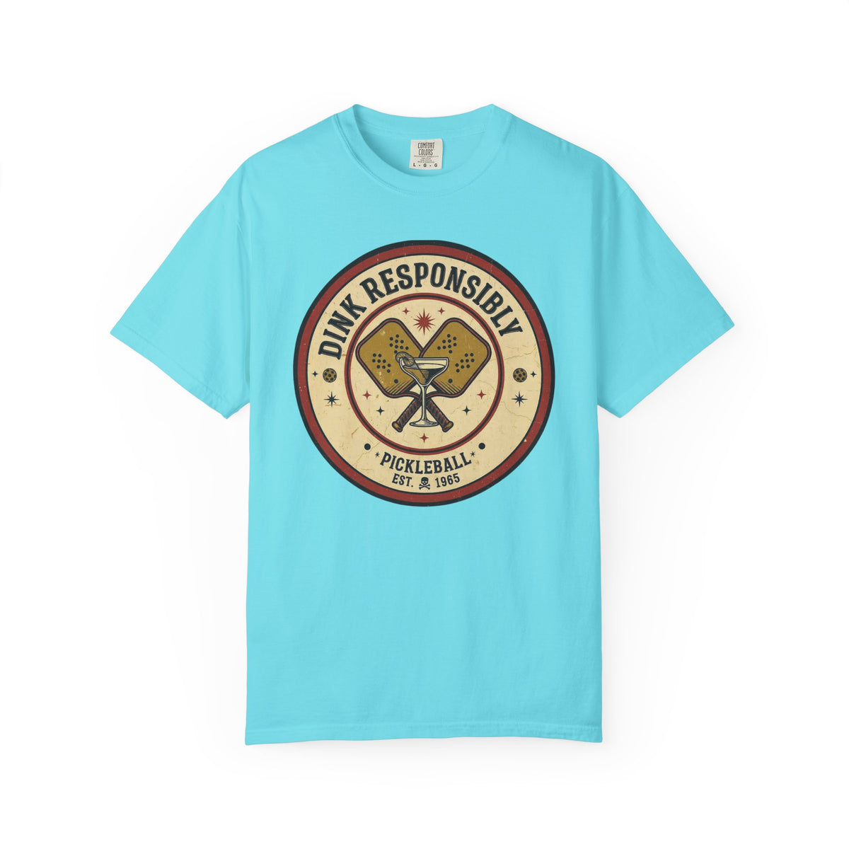 Color: Lagoon Blue | Dink Responsibly 3 Unisex Garment-Dyed T-shirt