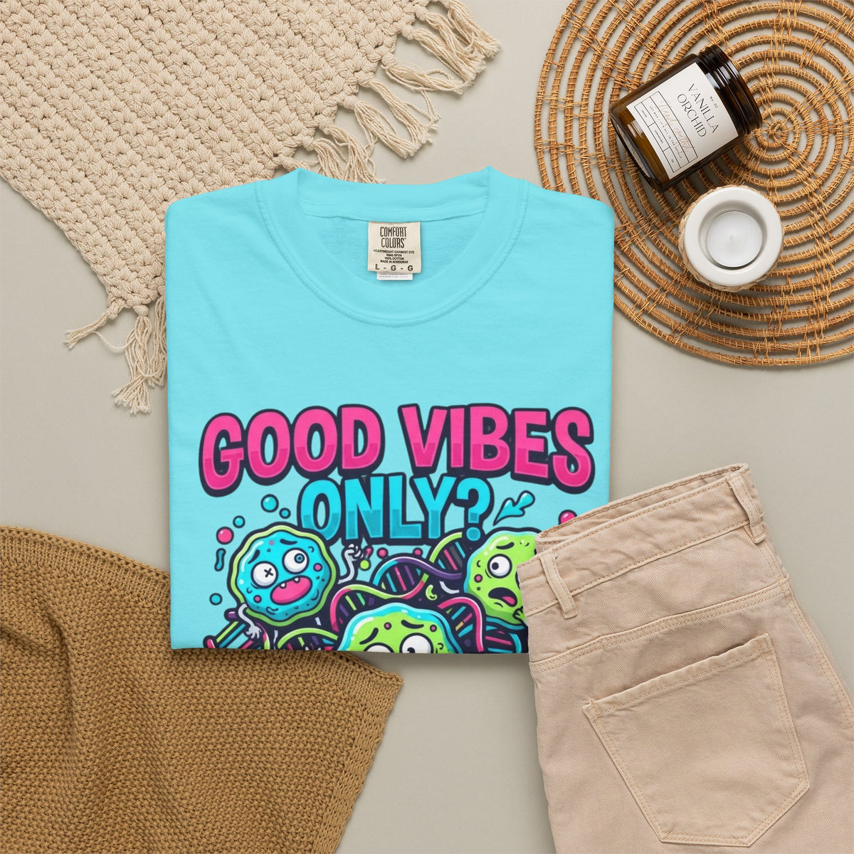 Good Vibes Only Unisex Garment-Dyed Tee