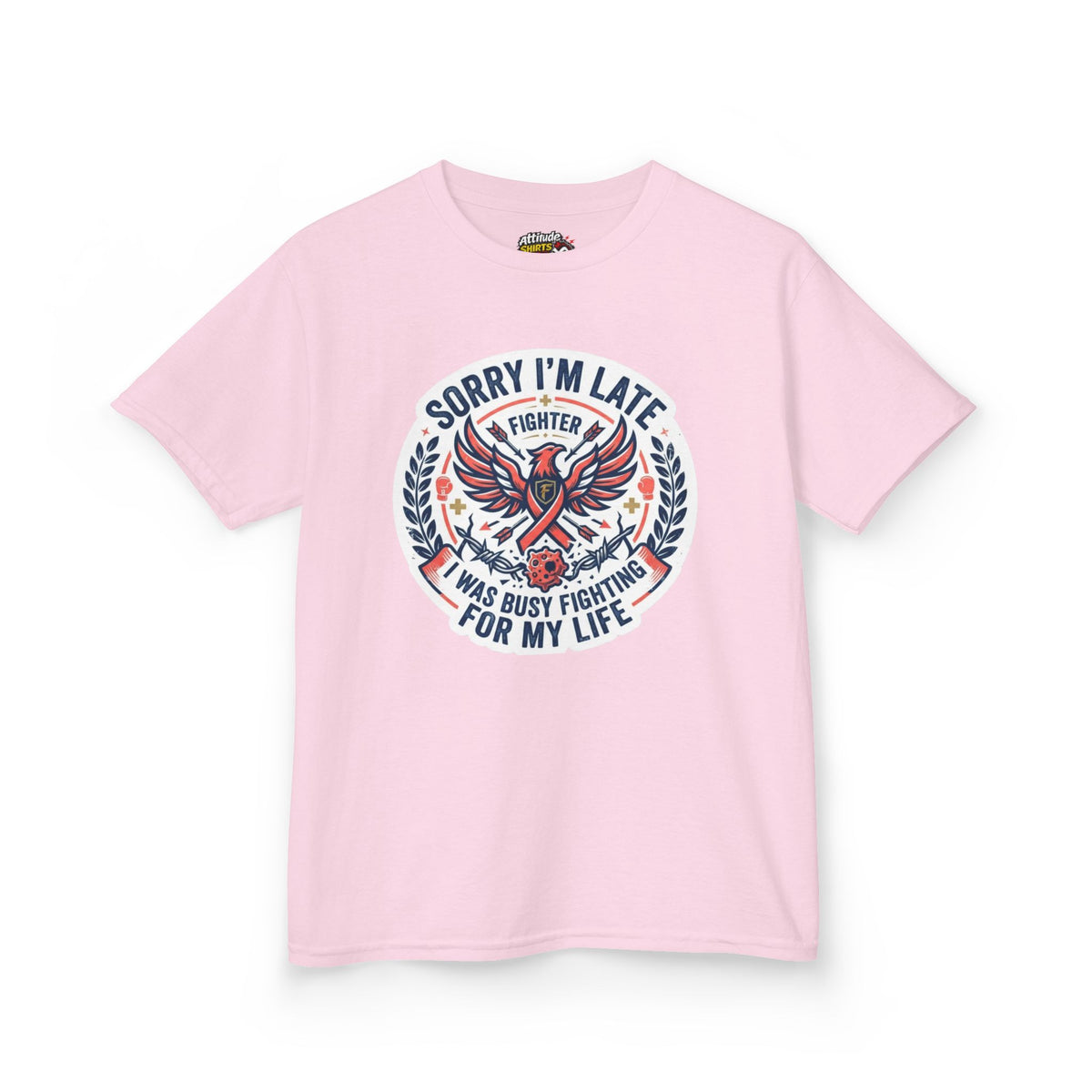 Color: Light Pink | Sorry I'm Late- Fighting For My Life Kids Tee