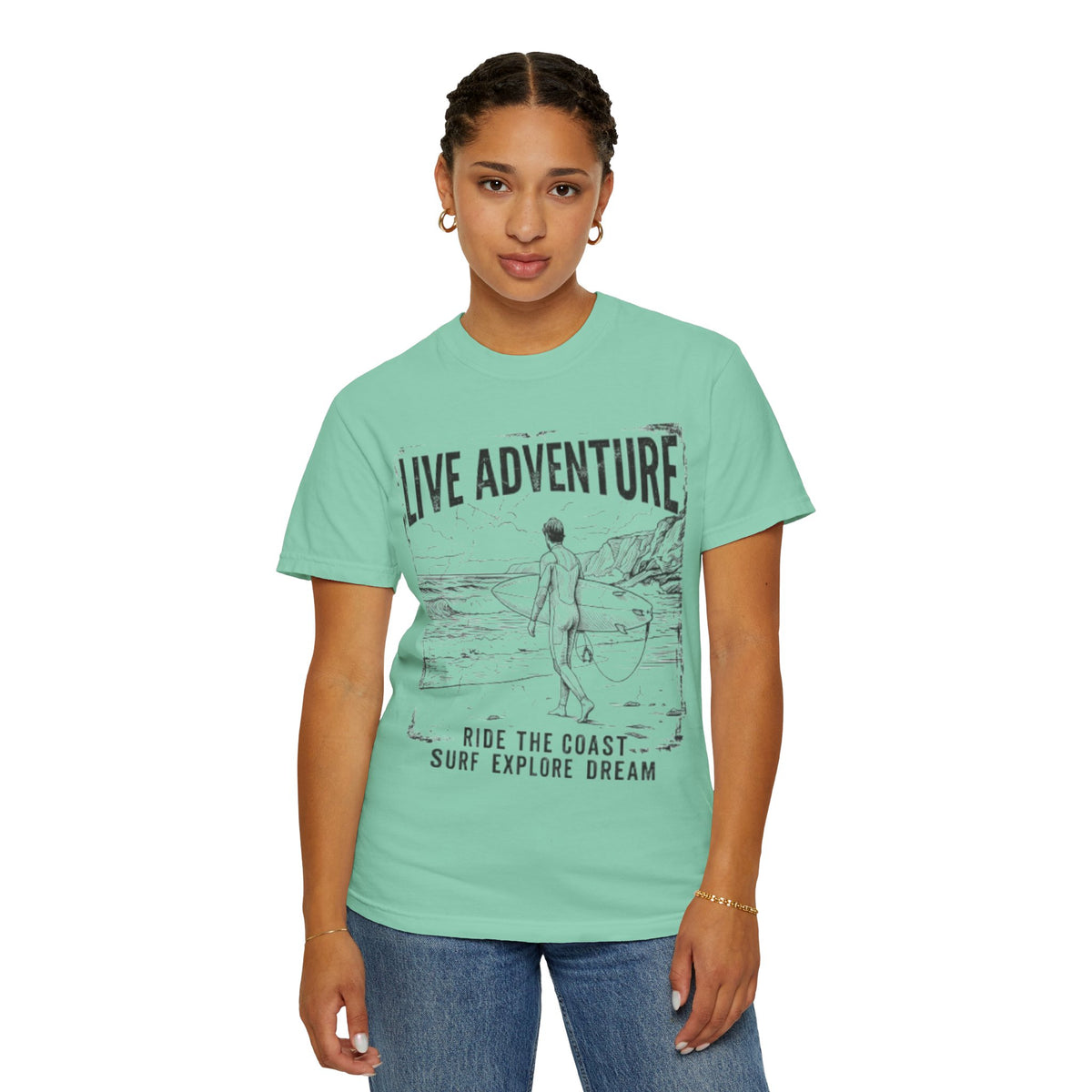 Color: Island Reef | Live Adventure - Surf Unisex Garment-Dyed Tee