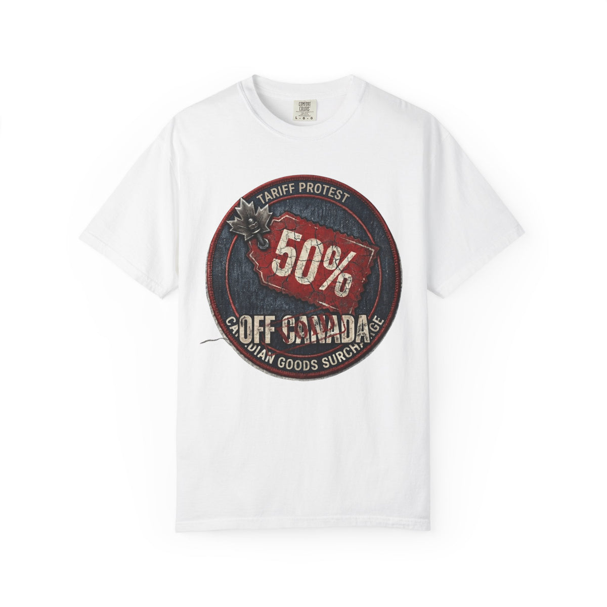 Color: White | 50% Off Canada Unisex Garment-Dyed Tee