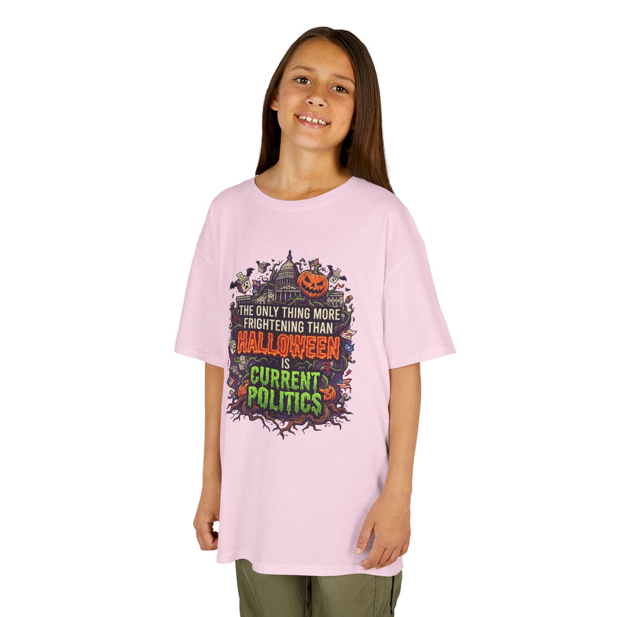 Color: Light Pink | Current Politics Kids Tee