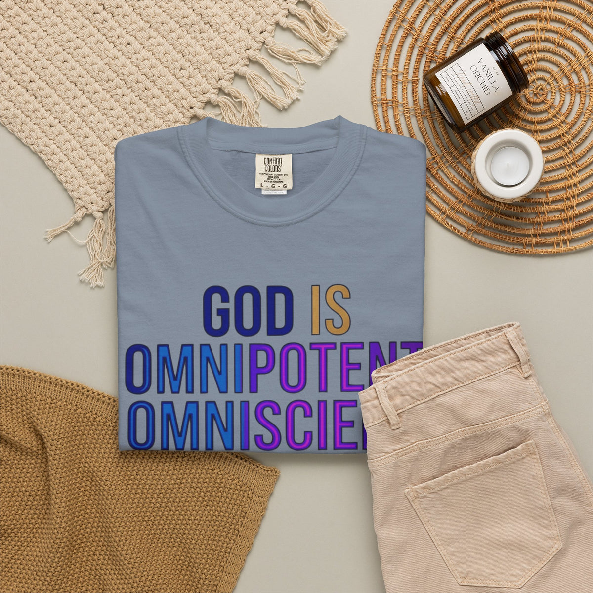 "God Controls Everything" Unisex Garment-Dyed Tee