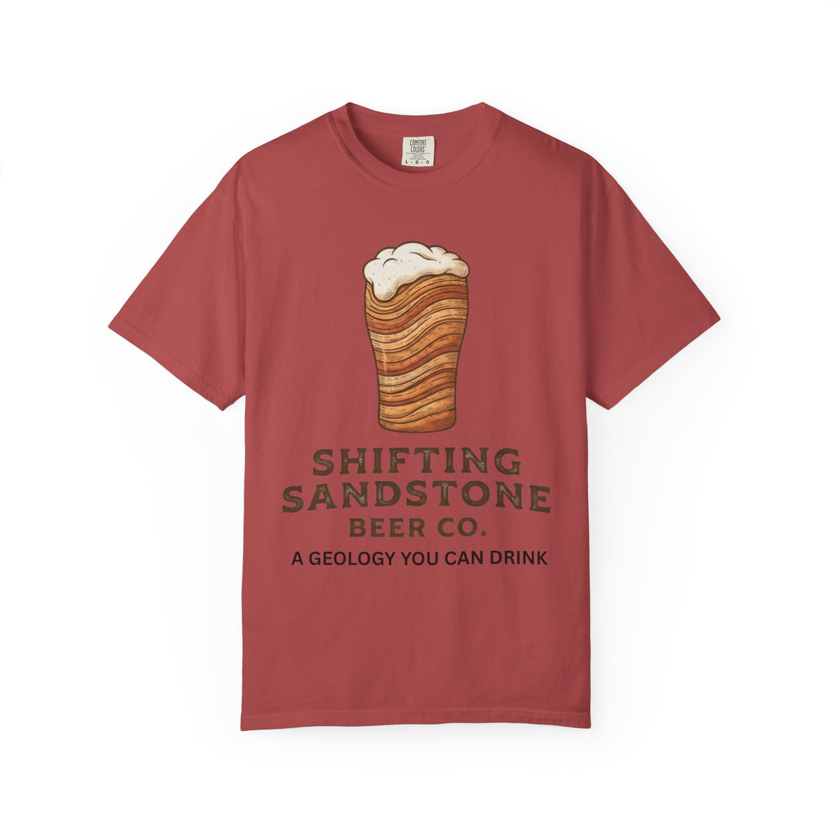 Color: Crimson | Shifting Sandstone Beer Co. Unisex Garment-Dyed Tee