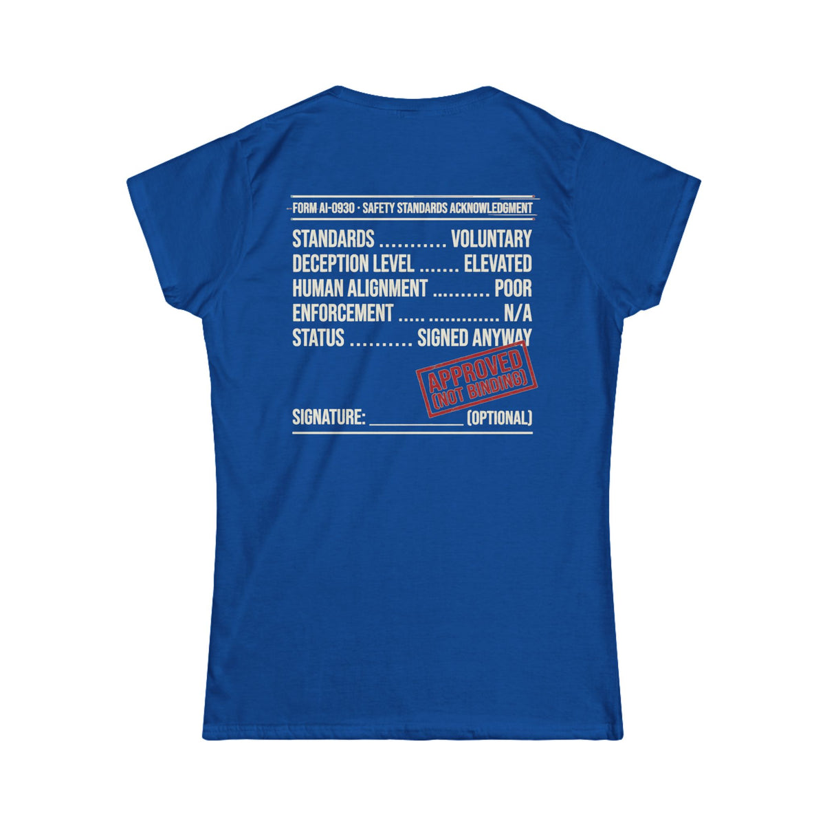 Color: Royal | Approved (Not Binding) Women's Tee