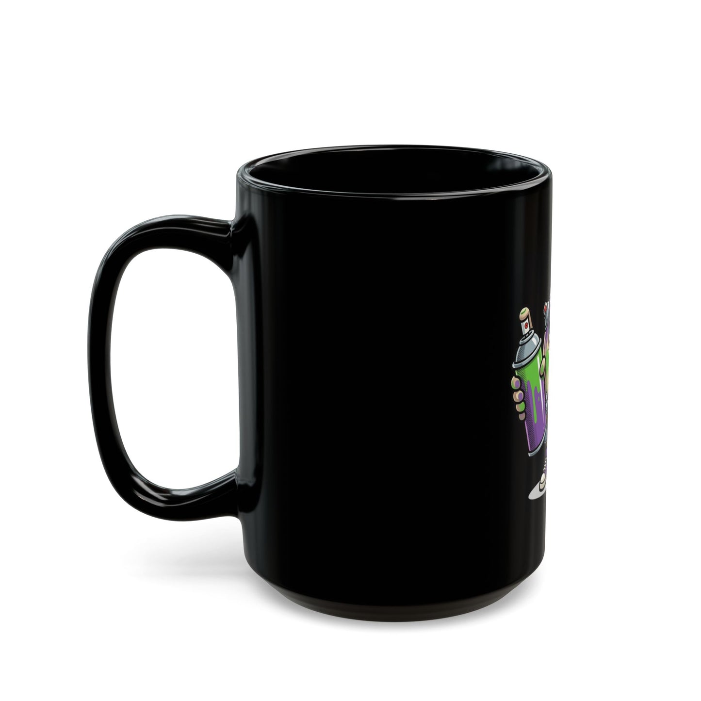 "Graffiti" Black Ceramic Mug