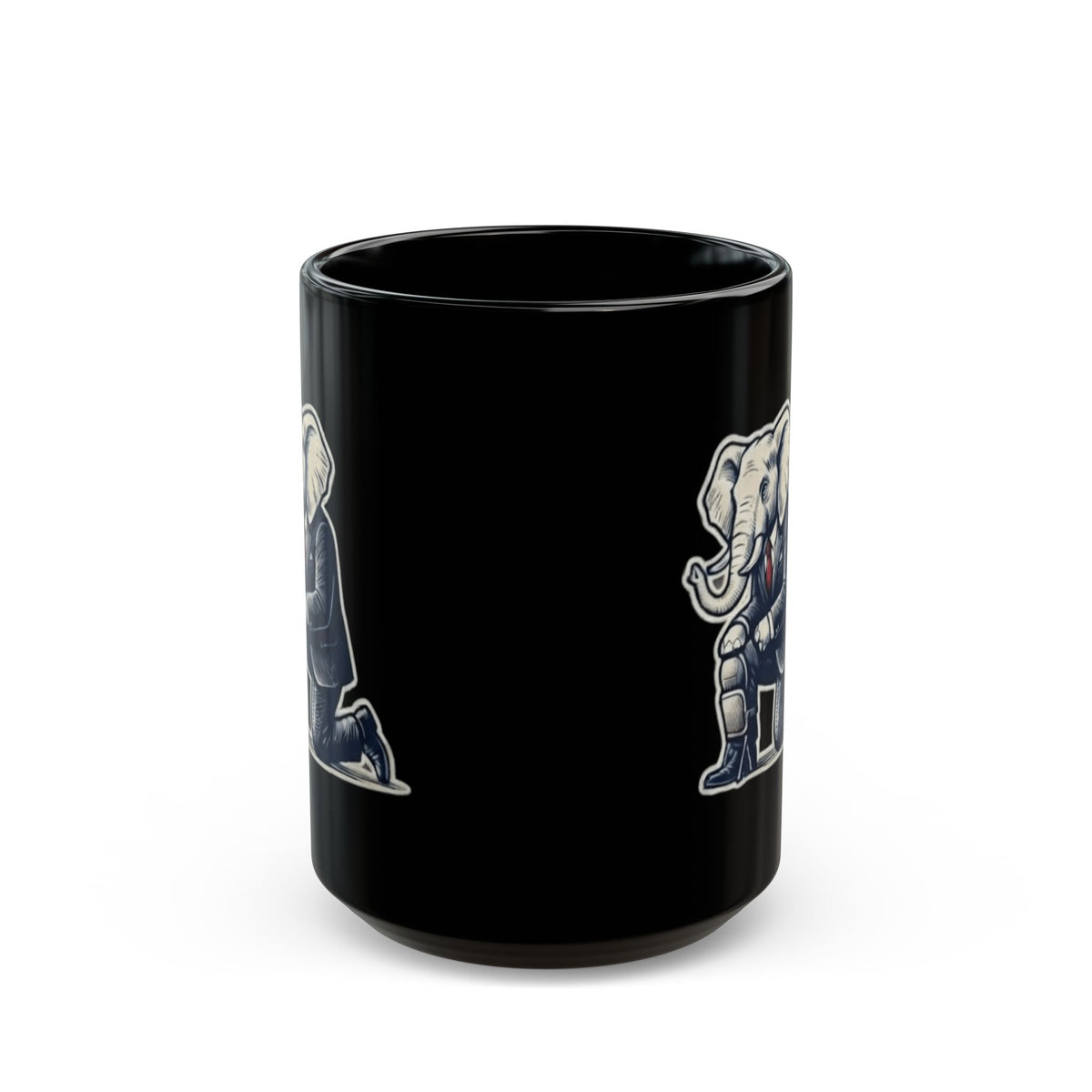 "The Knee Pad Caucus" Black Ceramic Mug — Graphic