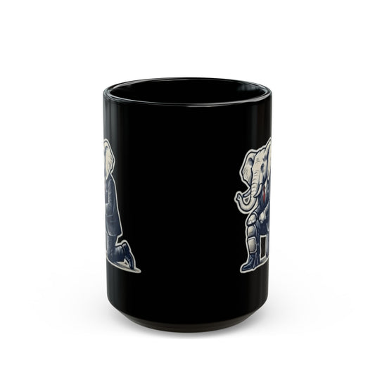 "The Knee Pad Caucus" Black Ceramic Mug — Graphic