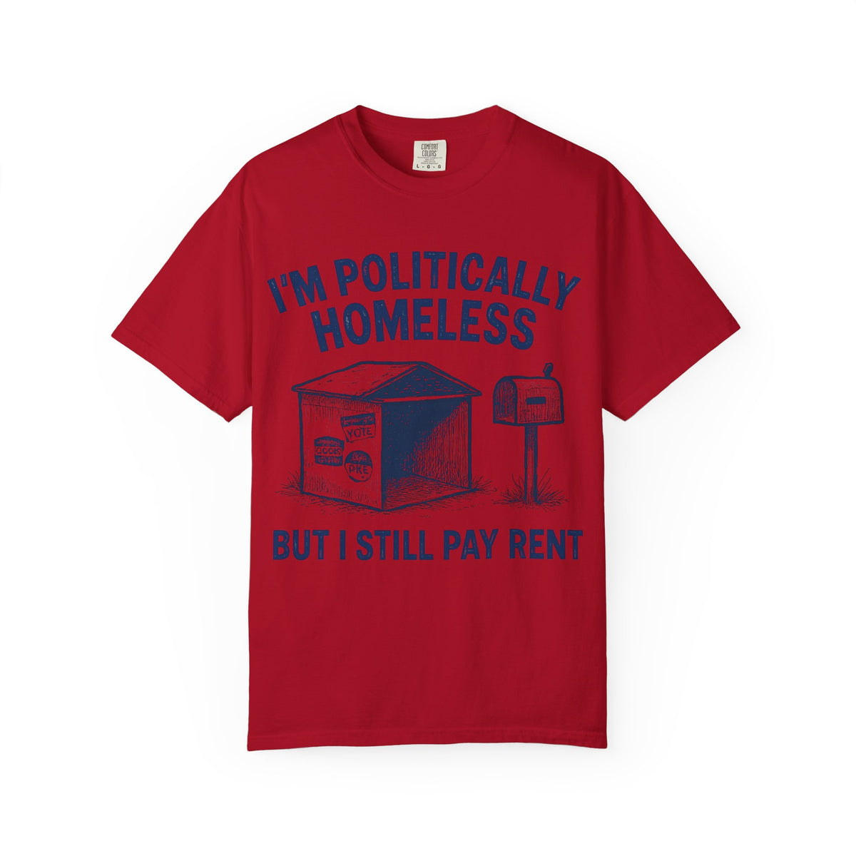 Color: Red | The Safe Space Sentry  Unisex Garment-Dyed T-shirt