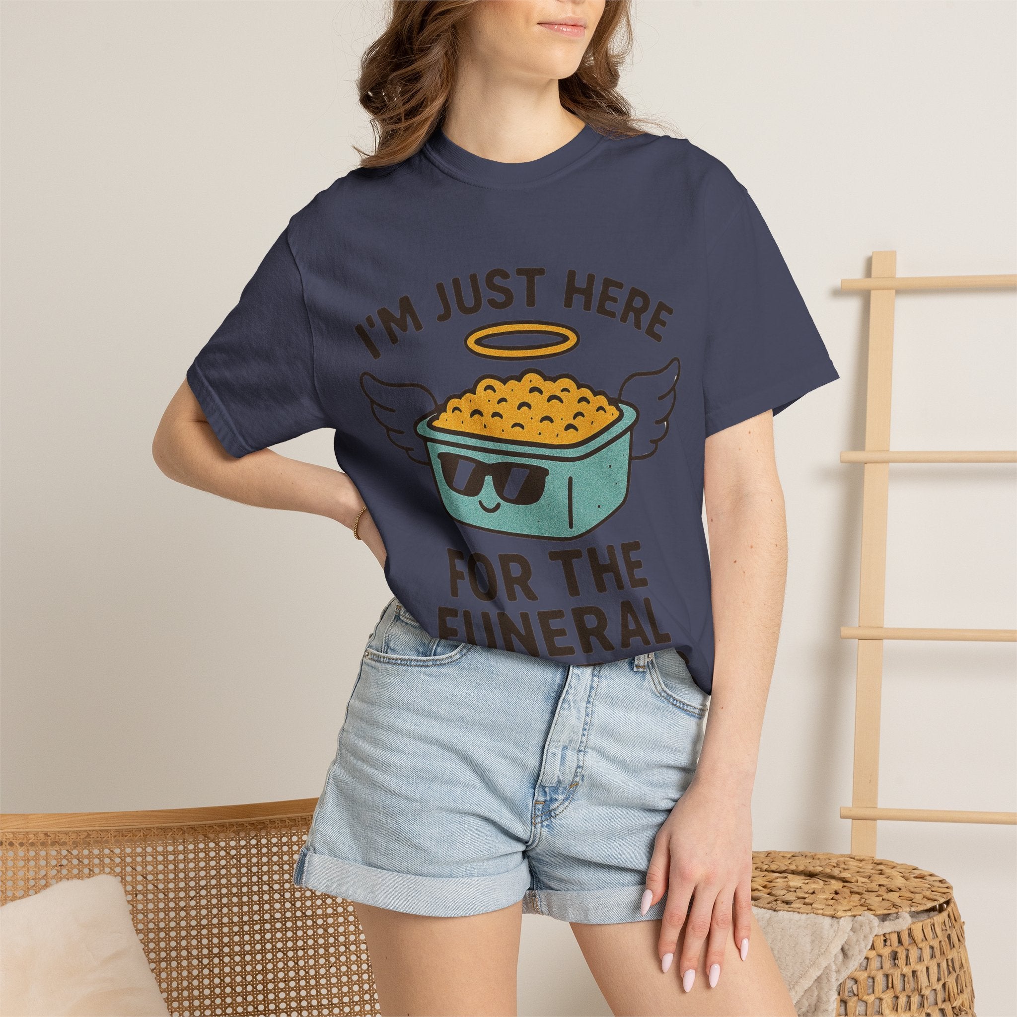 "I'm Just Here for the Funeral Potatoes"  Unisex Garment-Dyed T-shirt