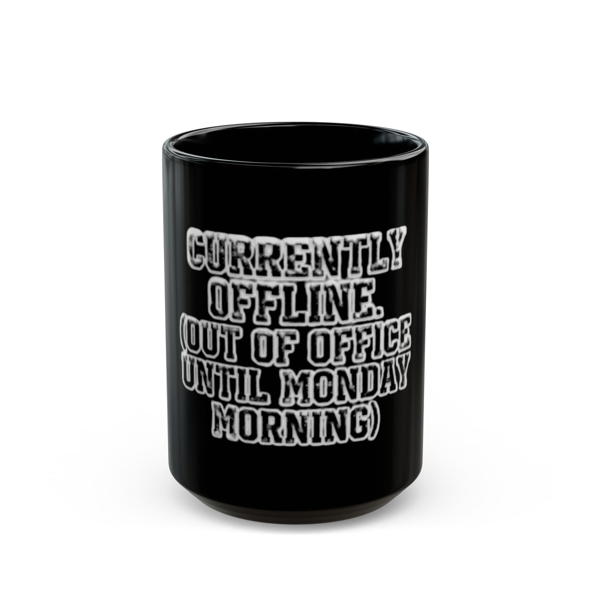 "Currently Offline" Black Ceramic Mug